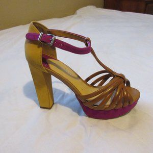 GIANNI BINI Womens Colorful Suede Platform Heels  7.5